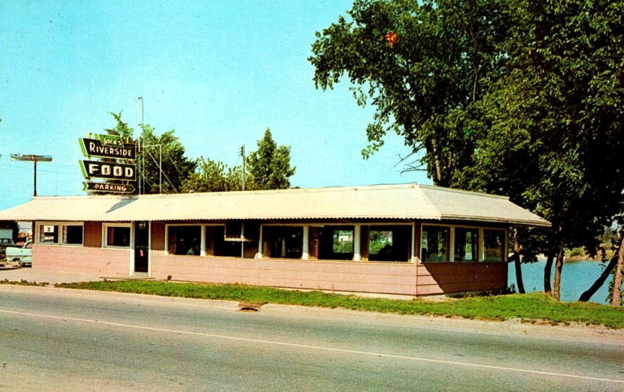 Jacks Riverside Restaurant - Old Postcard